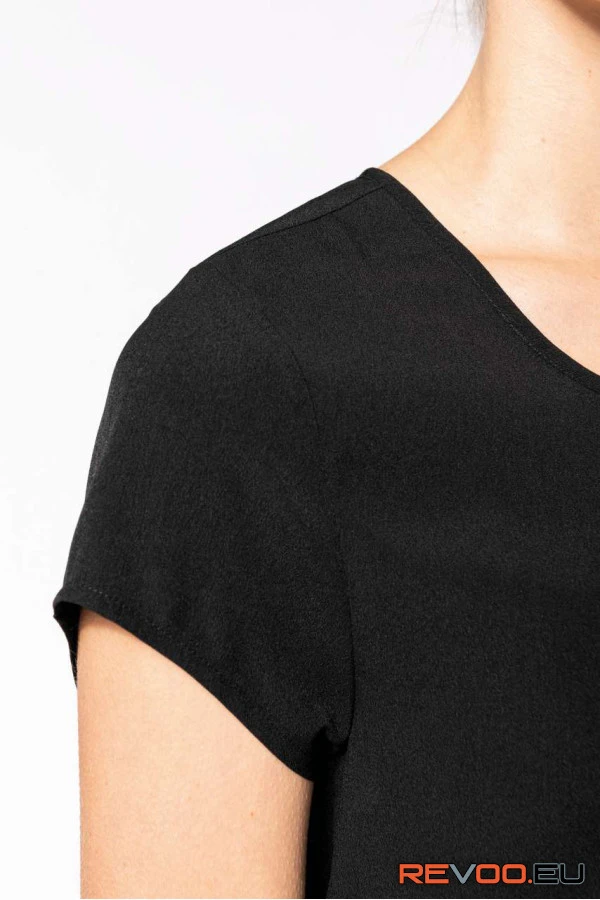 Rövid ujjú krepp blúz Kariban KA5002 6.