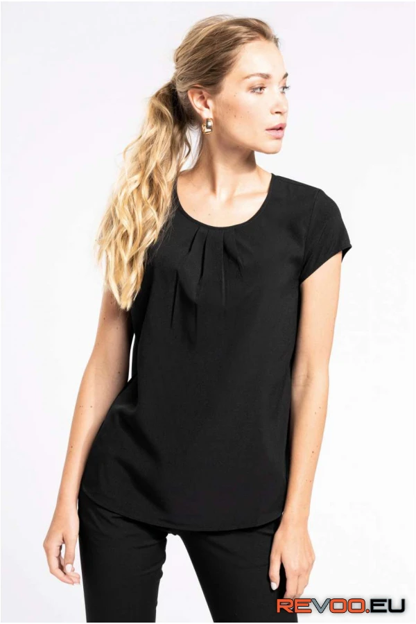 Rövid ujjú krepp blúz Kariban KA5002 1.