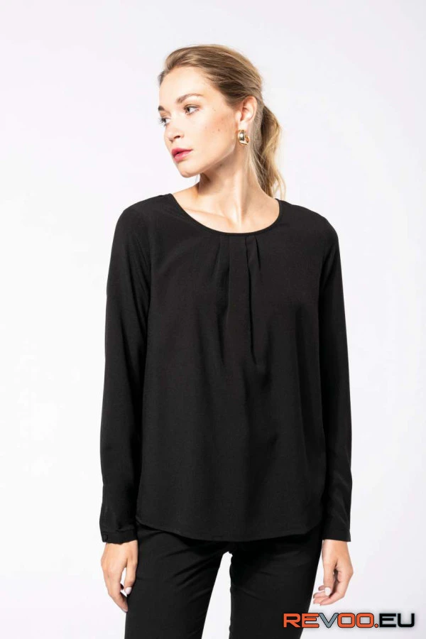 Hosszú ujjú krepp blúz Kariban KA5003 2.