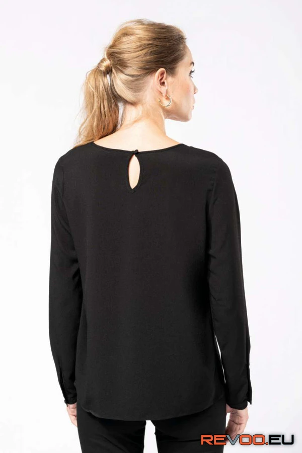 Hosszú ujjú krepp blúz Kariban KA5003 3.