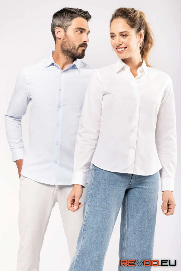 Hosszú ujjú pamut poplin ing Kariban KA510 4.