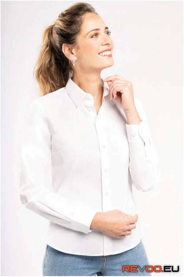 Hosszú ujjú pamut poplin ing Kariban KA510 1.