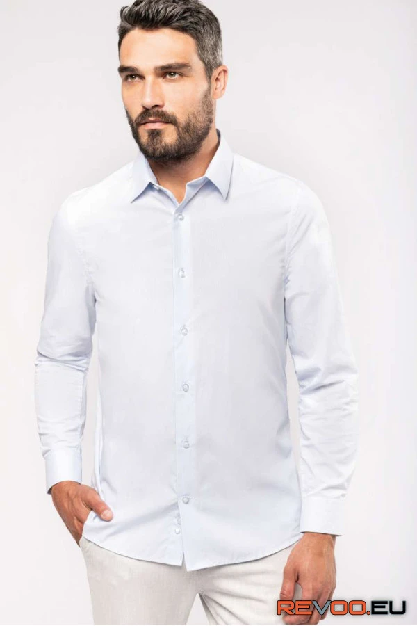 Hosszú ujjú pamut poplin ing Kariban KA513 2.