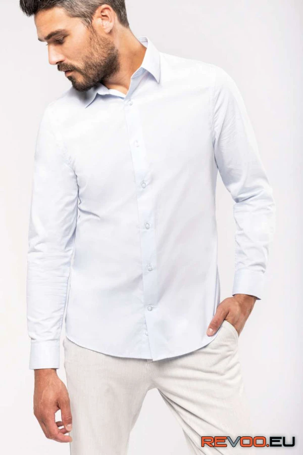 Hosszú ujjú pamut poplin ing Kariban KA513 4.