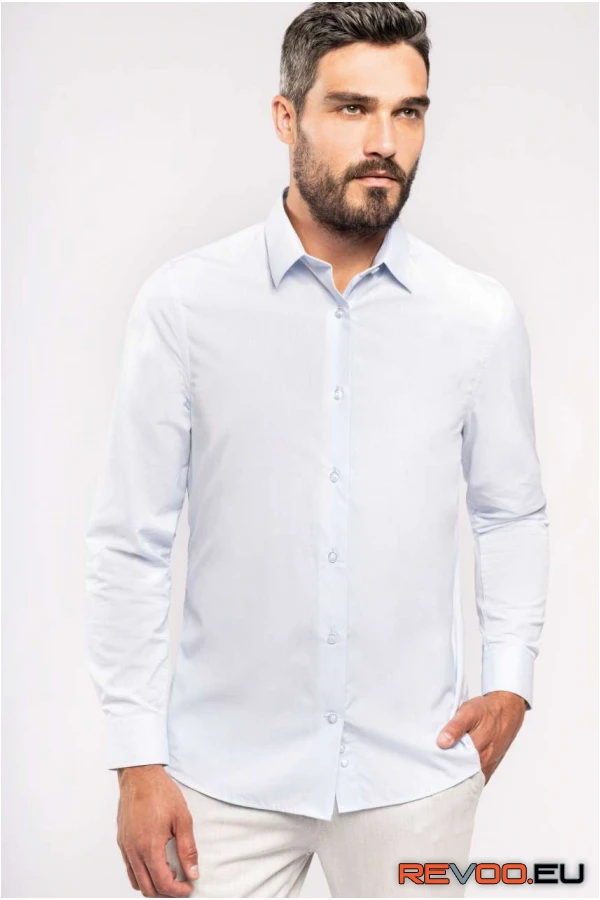 Hosszú ujjú pamut poplin ing Kariban KA513 1.