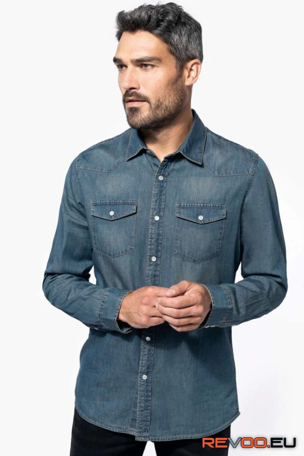 Hosszú ujjú farmer ing Kariban KA519 2.