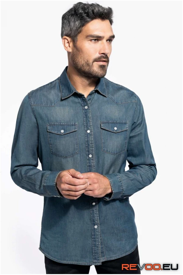 Hosszú ujjú farmer ing Kariban KA519 1.