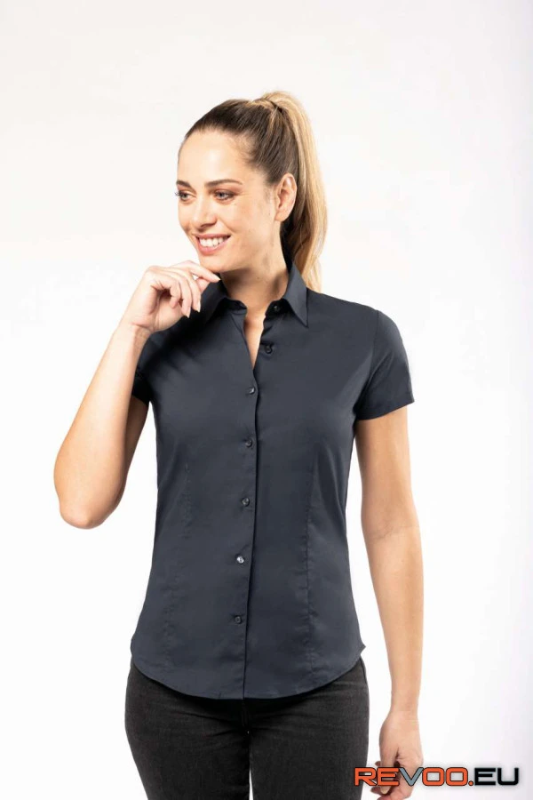 Rövid ujjú pamut-elasztán ing   Kariban KA532 2.