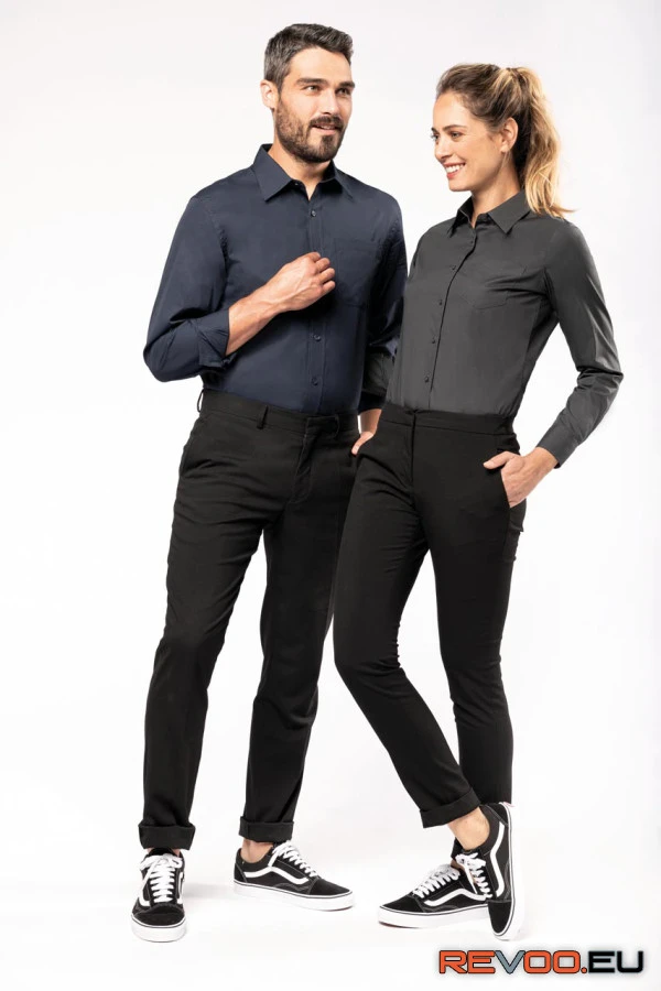 Hosszú ujjú pamut poplin ing Kariban KA542 5.