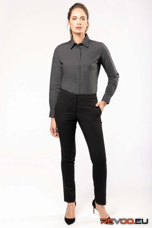 Hosszú ujjú pamut poplin ing Kariban KA542 7.