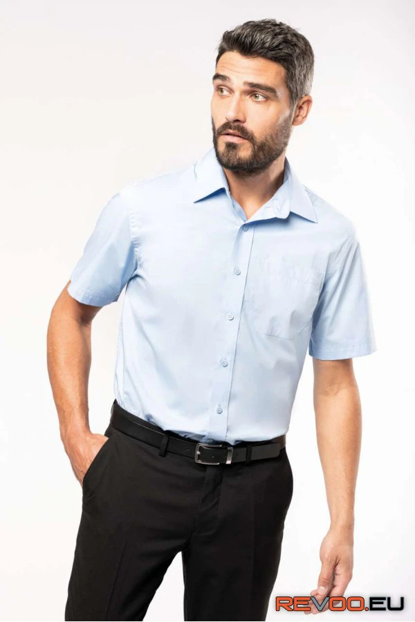 Rövid ujjú pamut poplin ing Kariban KA543 4.