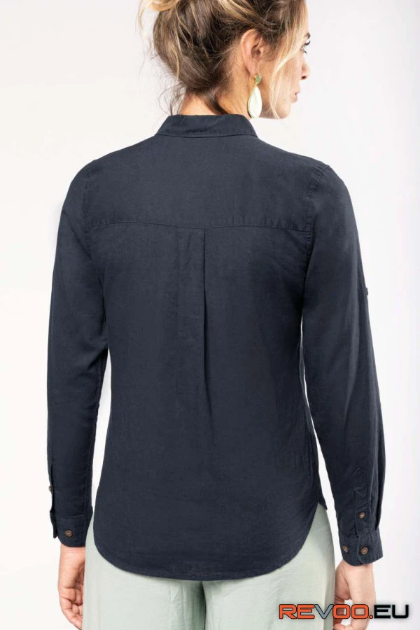 Hosszú ujjú lenvászon és pamut ing Kariban KA589 3.