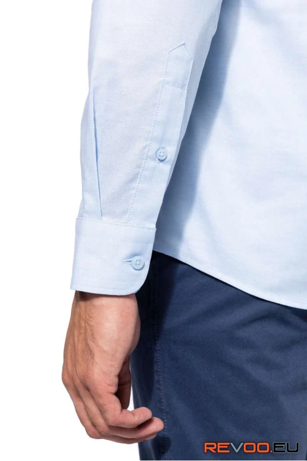 Férfi easy care hosszú ujjú zseb nélküli ing Kariban KA595 7.