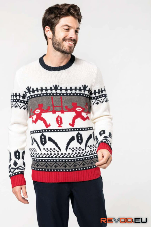 Rögbi mintás pulóver Kariban KA991 2.