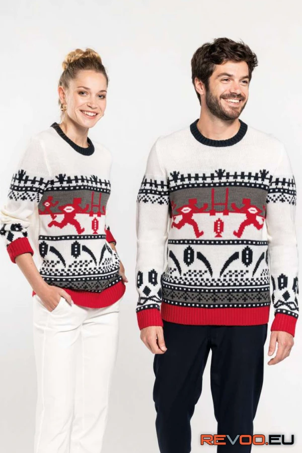 Rögbi mintás pulóver Kariban KA991 1.