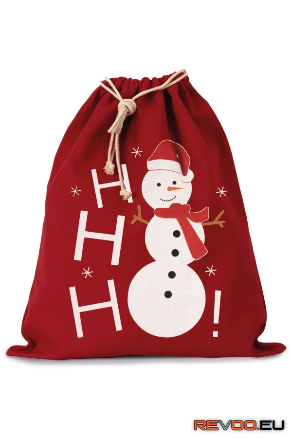 Húzózsinóros pamut hátizsák hóember mintával Kimood KI0745 1.