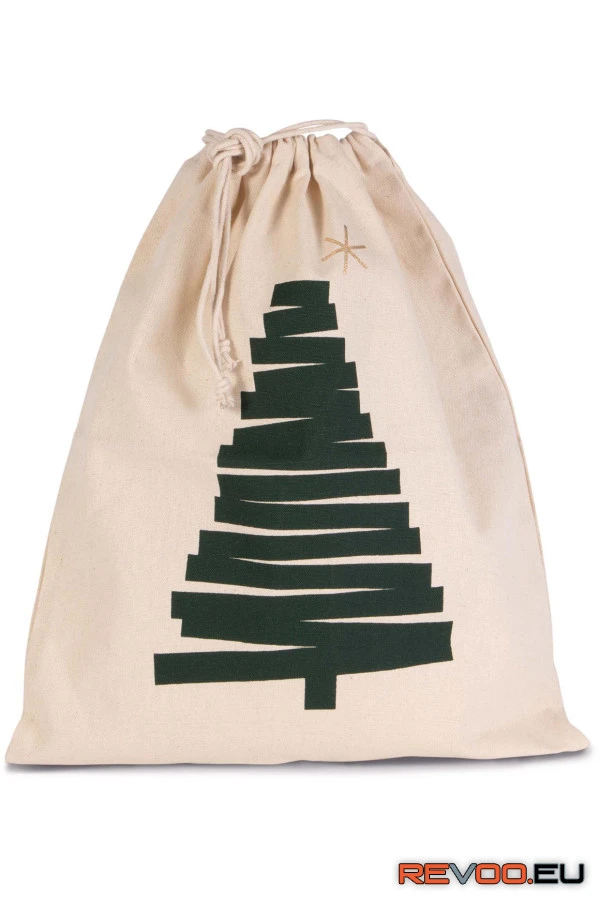 Húzózsinóros pamut hátizsák karácsonyfa mintával Kimood KI0746 1.