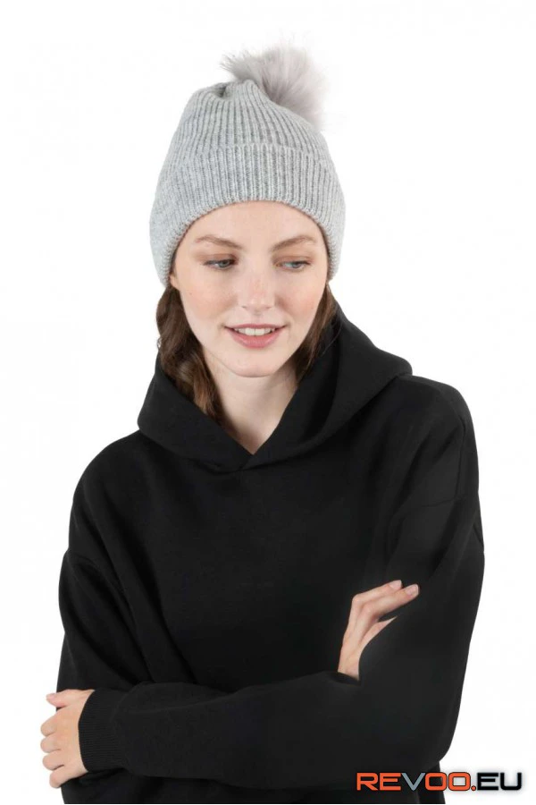 Kötött Bobble sapka újrahasznosított fonalból K-UP KP555 3.