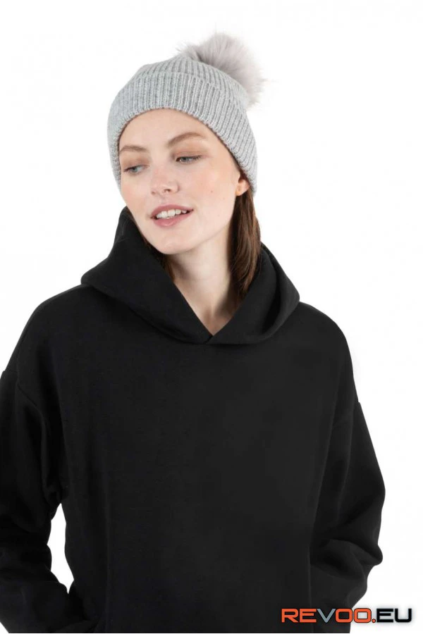 Kötött Bobble sapka újrahasznosított fonalból K-UP KP555 4.