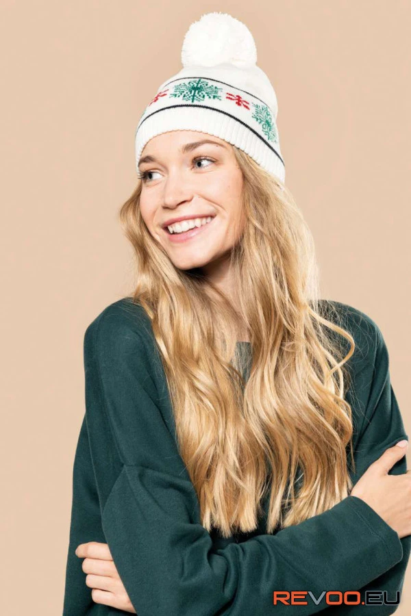 Kötött sapka karácsonyi mintával K-UP KP558 3.