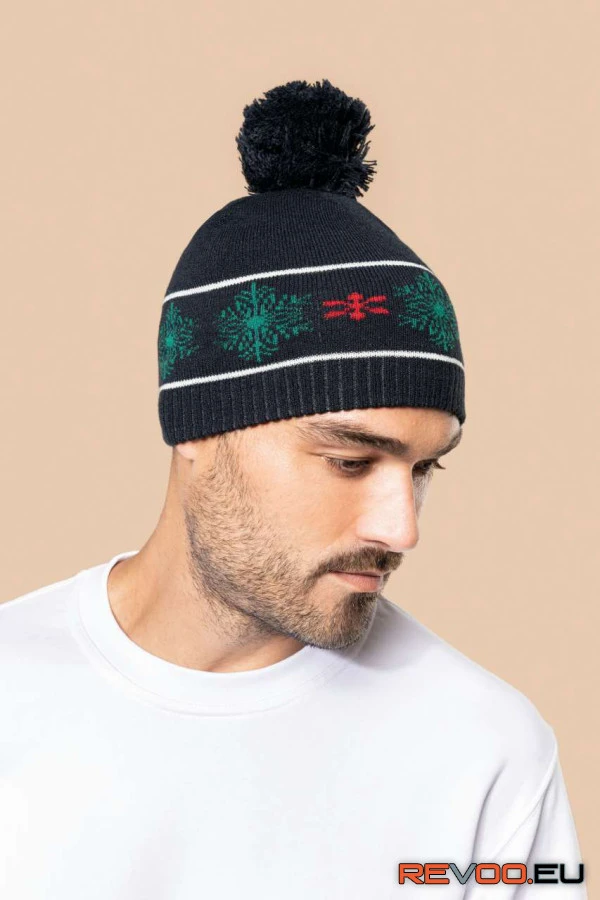 Kötött sapka karácsonyi mintával K-UP KP558 4.