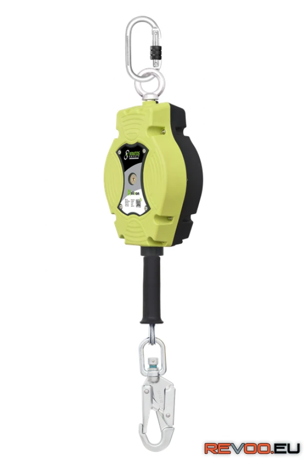 Helixon visszahúzható horganyzott acél drótkötél műanyag házban -függőleges-10m   Kratos KRA-FA2040210B 1.