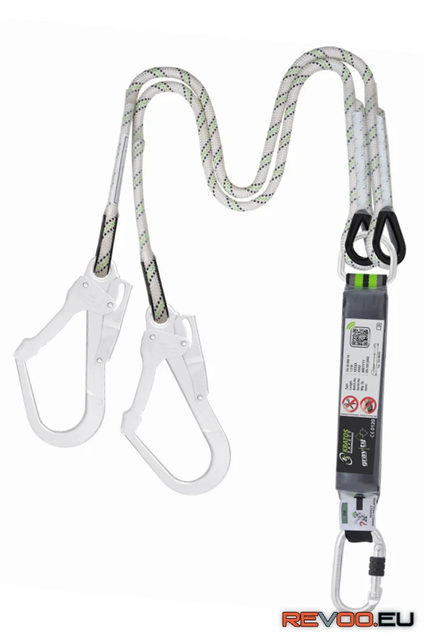 Y-kötél energiaelnyelős feszítővel, 2 karabinerrel-1,5m   Kratos KRA-FA3060015 1.