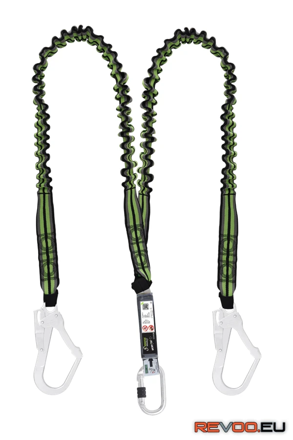 1,5m hosszú Y-energiaelnyelő kötél feszítővel nyújtható hevederpánt 2db karabiner   Kratos KRA-FA3080015 1.