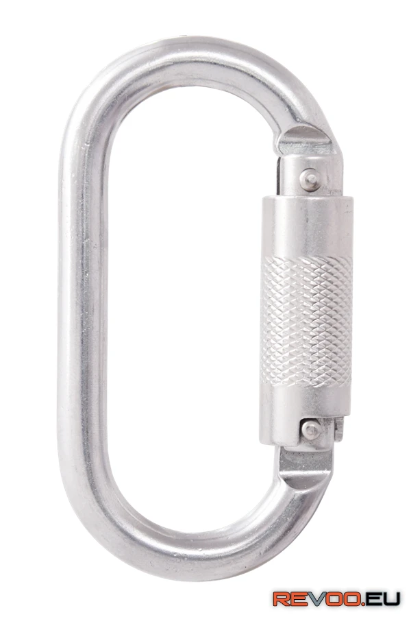 Acél karabiner, negyedfordulatos zárral, 16mm nyitótávolsággal Kratos KRA-FA5022418 1.