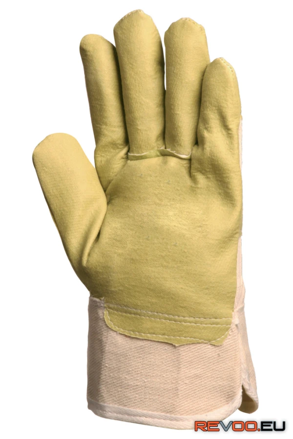 Műbőr kesztyű, sárga nitril/csíkos vászon kézhát   Euro Protection MO104 2.