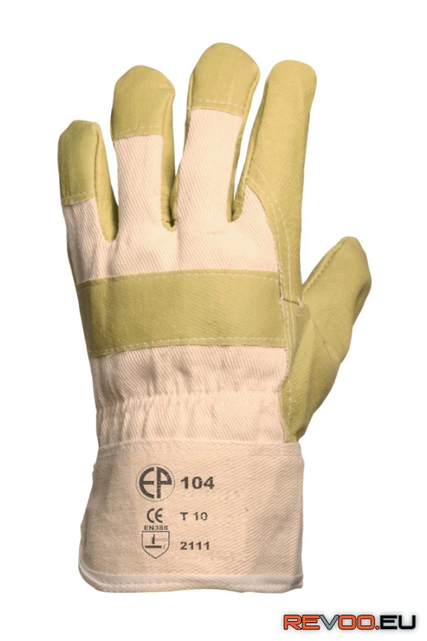 Műbőr kesztyű, sárga nitril/csíkos vászon kézhát   Euro Protection MO104 1.