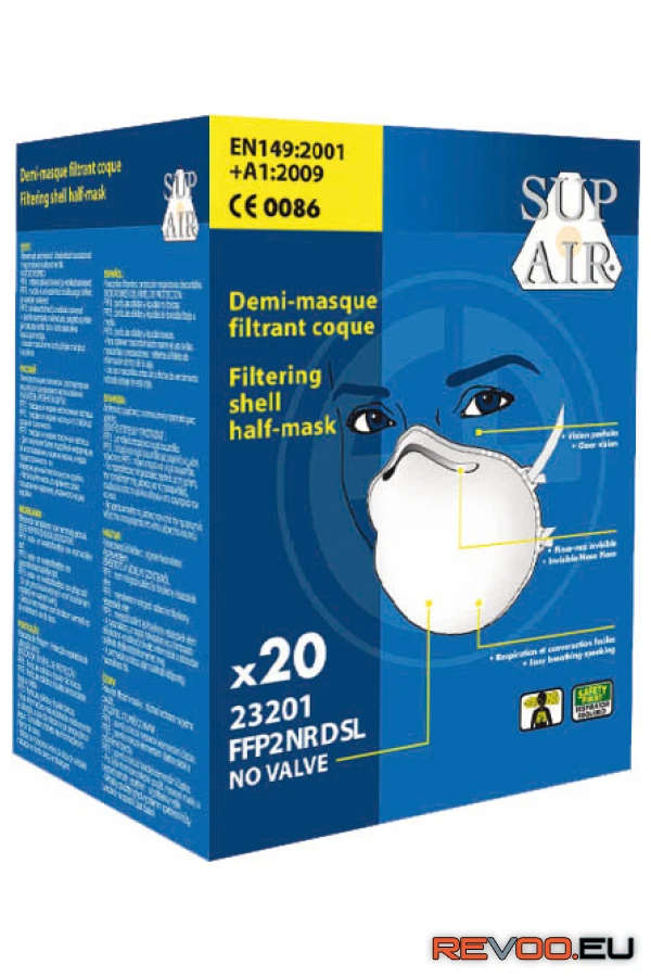 FFP2 SL NR D csésze formájú pormaszk   SupAir MO23201 6.