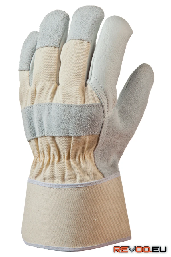 Bőrkesztyű, vastag színmarha/vászon kézhát   Euro Protection MO280 2.