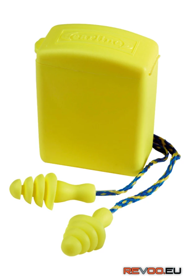 Zsinóros füldugó tárolódobozzal SNR 30dB lamellás sárga   Earline MO30213 1.