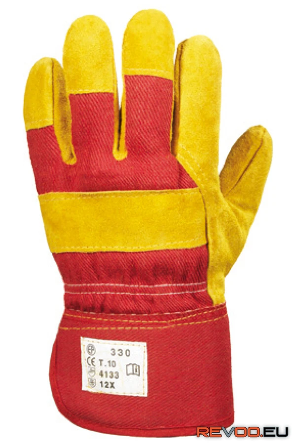 Bőrkesztyű, téli, sárga marhahasíték vászon, polár   Euro Protection MO330 1.