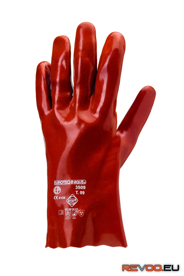 Mártott PVC kesztyű, sav/lúg/olajálló Euro Protection MO3510 4.