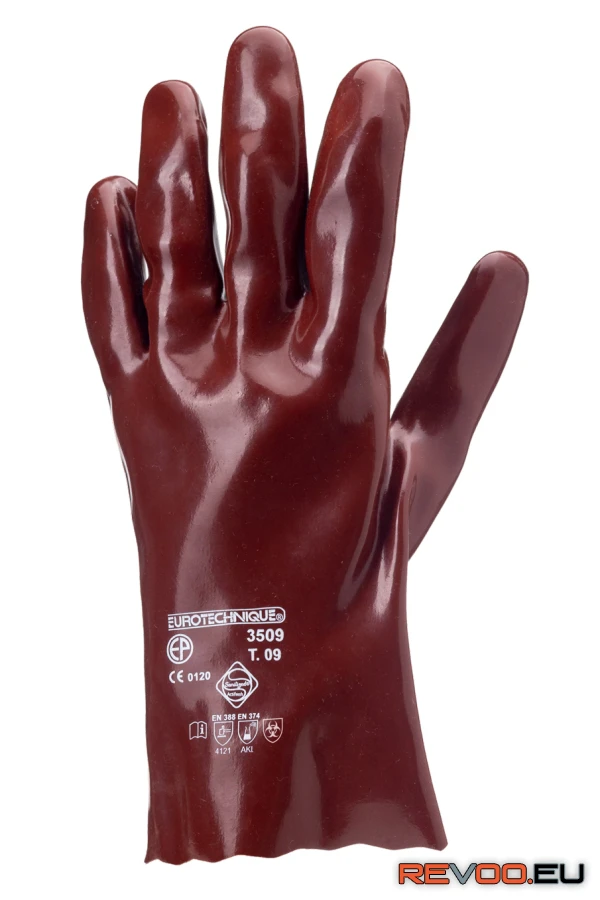 Mártott PVC kesztyű, sav/lúg/olajálló Euro Protection MO3510 1.