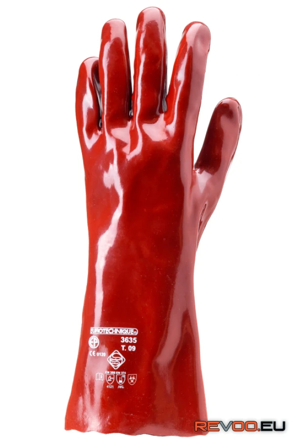 Mártott PVC kesztyű, sav/lúg/olajálló Euro Protection MO3636 1.