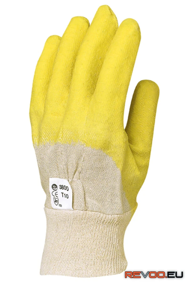 Mártott sárga latex, csúszásbiztos, szellőző kézhát   Euro Protection MO3800 1.