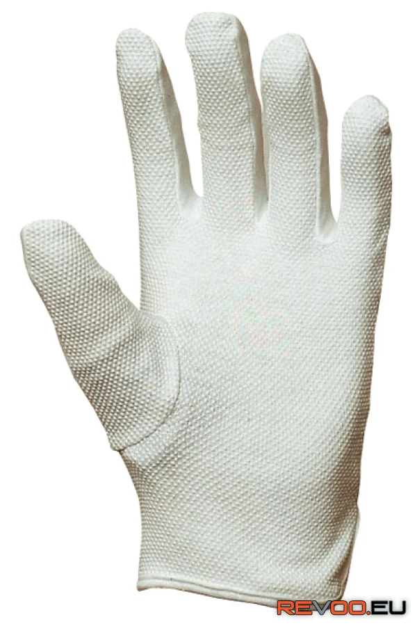 Pamutkesztyű , varrott, tenyerén PVC minipöttyös  Euro Protection MO4170 2.
