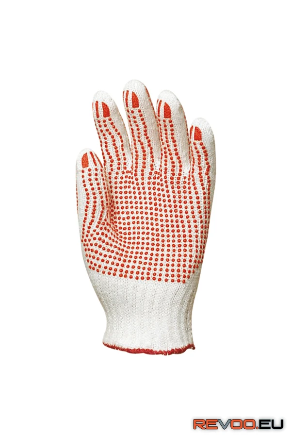 Kötött PE/pamut kesztyű, két oldalon pöttyös  Euro Protection MO4350 2.