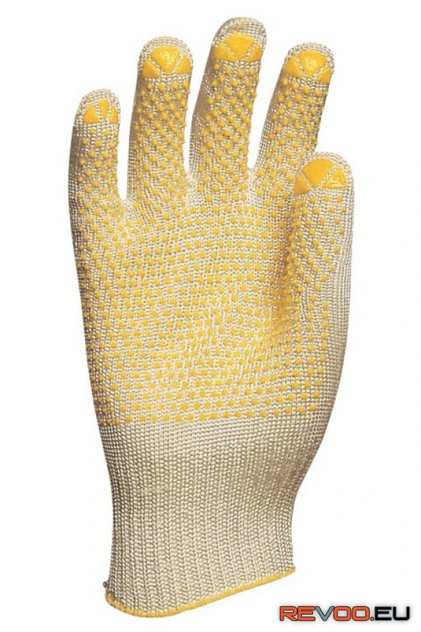 Kötött vékony abralon/nylon kesztyű, sárga pöttyös  Euro Protection MO4456 1.
