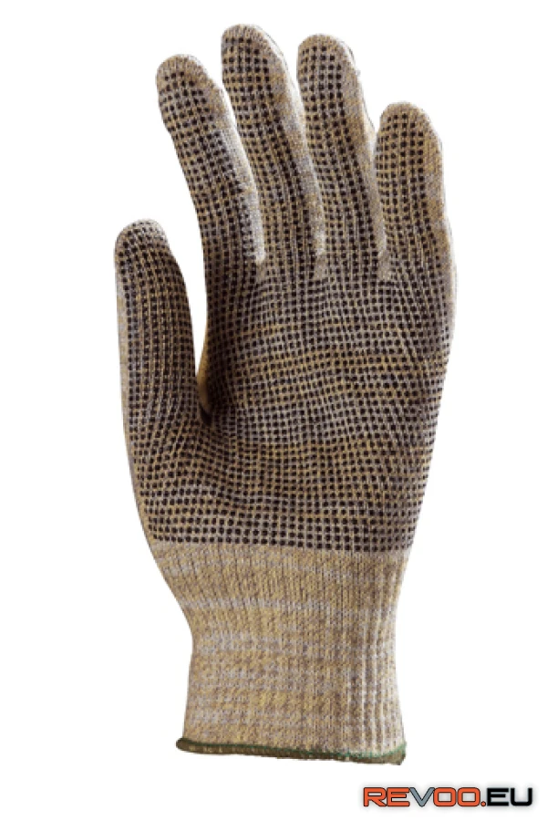 Kötött multiszálas 5-ös vágásbiztos kesztyű, minipöttyös   Euro Protection MO4530 2.