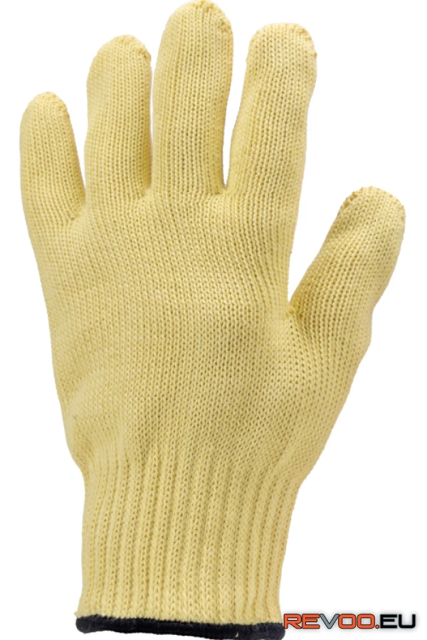 Kötött sárga kevlar kesztyű, 250 Celsius fokig hőálló, pamut belső Euro Protection MO4655 1.