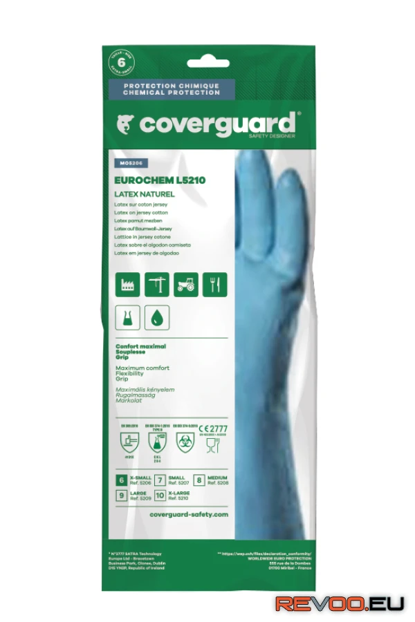 Mártott gumikesztyű, saválló, pamut belső Euro Protection MO5210 3.