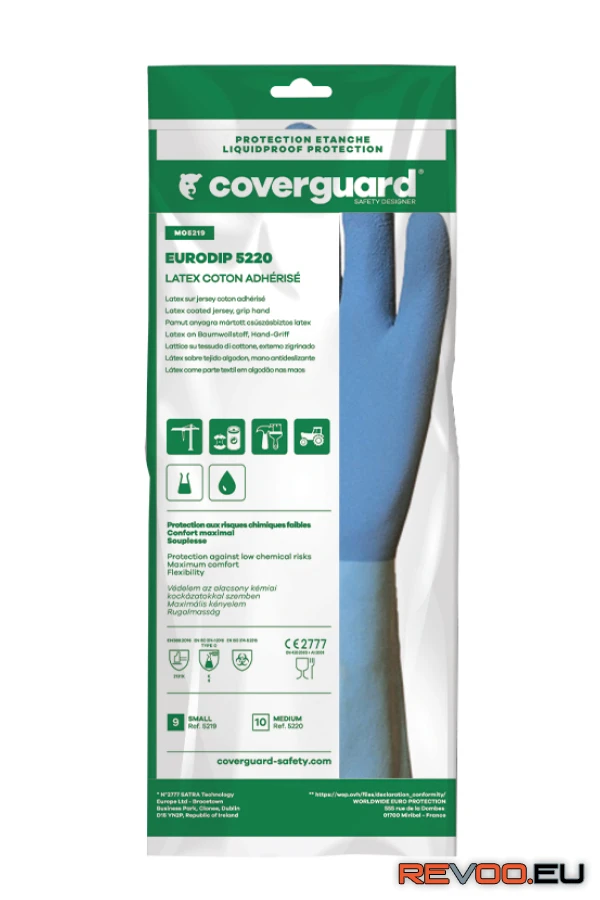 Mártott gumikesztyű, érdes, vegyszerálló Euro Protection MO5220 3.