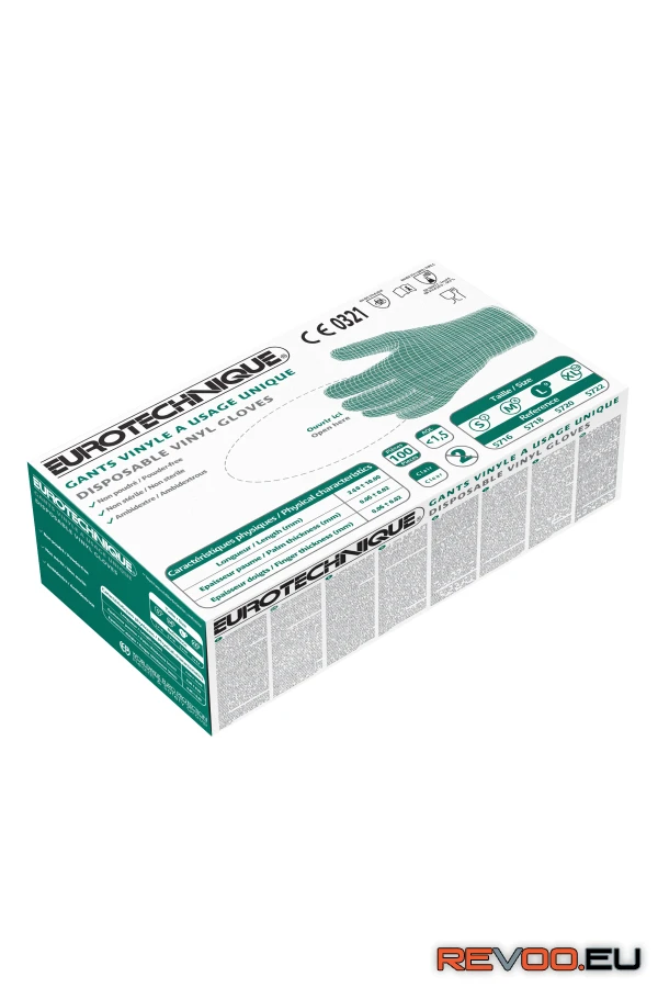 Vinyl púdermentes kesztyű, lúgálló Euro Protection MO5720 2.