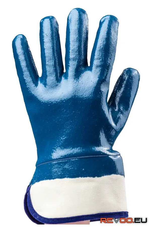 Merev mandzsettás végig mártott nitril kesztyű   Euro Protection MO9620 1.