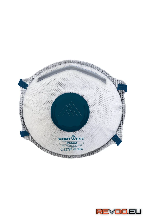 FFP2 NR D aktívszenes szelepes pormaszk Portwest P223 2.