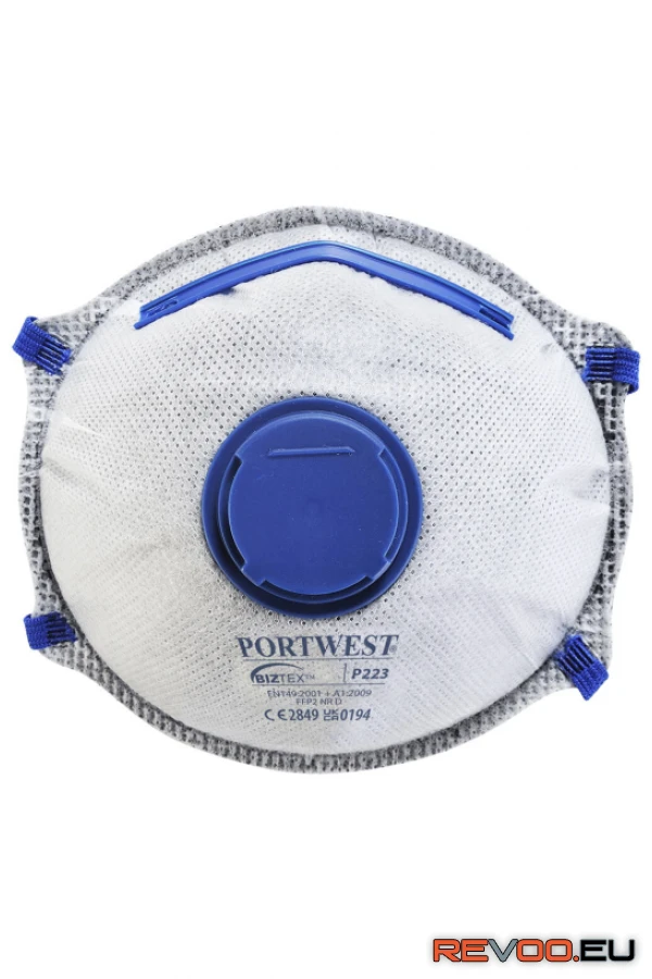 FFP2 NR D aktívszenes szelepes pormaszk Portwest P223 1.